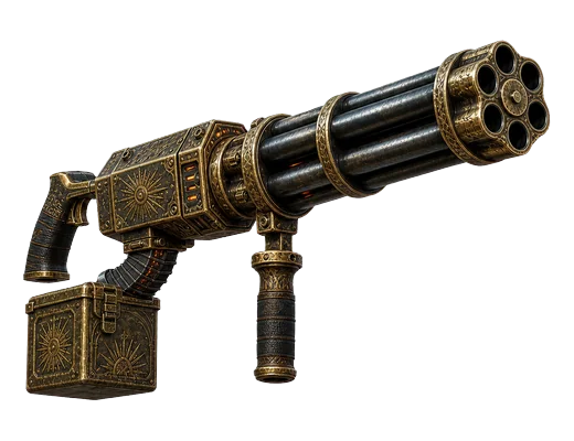 Brass Apocalypse — an ornate brass rotary gun