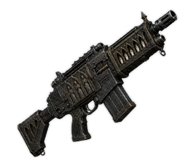 Relic Carbine: a compact gothic carbine ribbed like an organ pipe